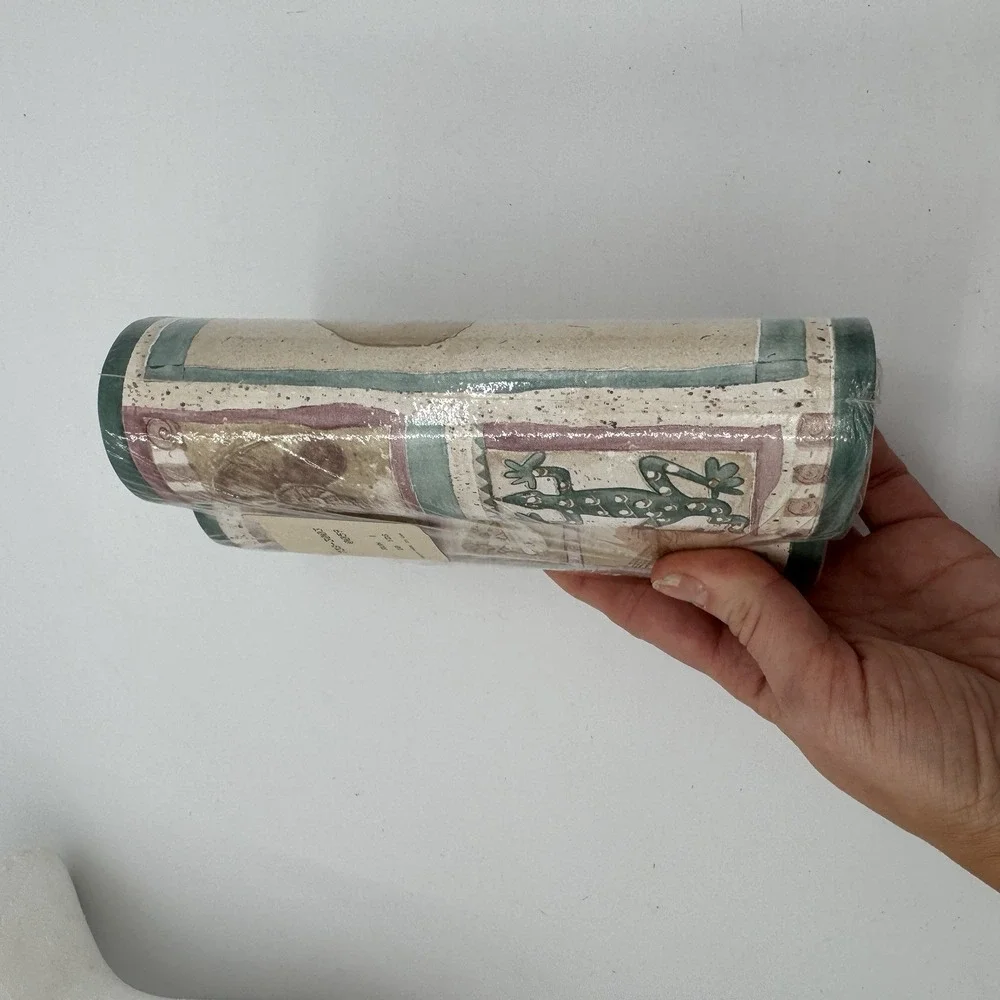 VTG Wallpaper Border Roll 10 Yds Frog Shell Leaf Coastal 90s Decor Rare Union US